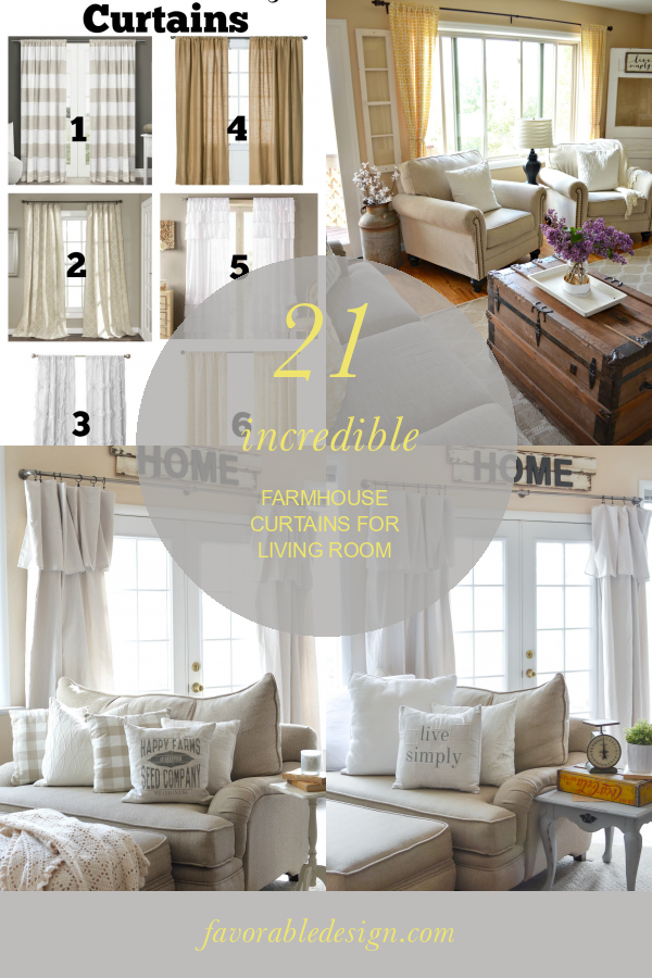 21 Incredible Farmhouse Curtains for Living Room Home, Family, Style